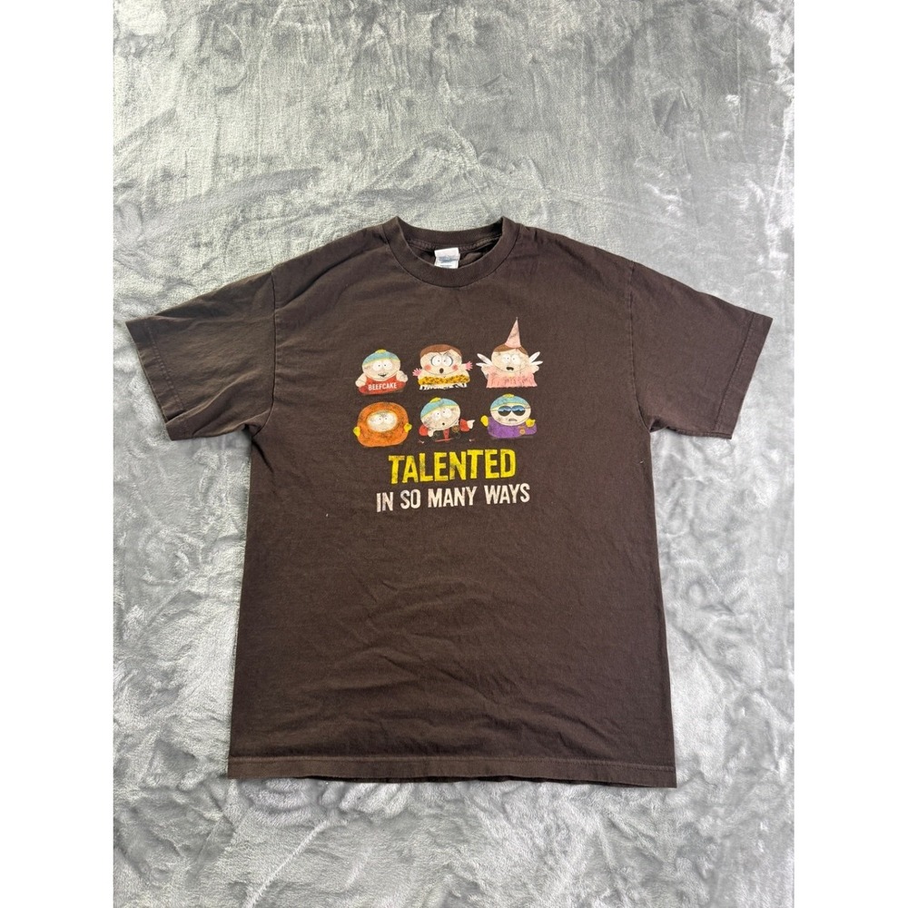 Vintage South Park Eric‎ Cartman T-Shirt Men Size L Brown Talented In So Many